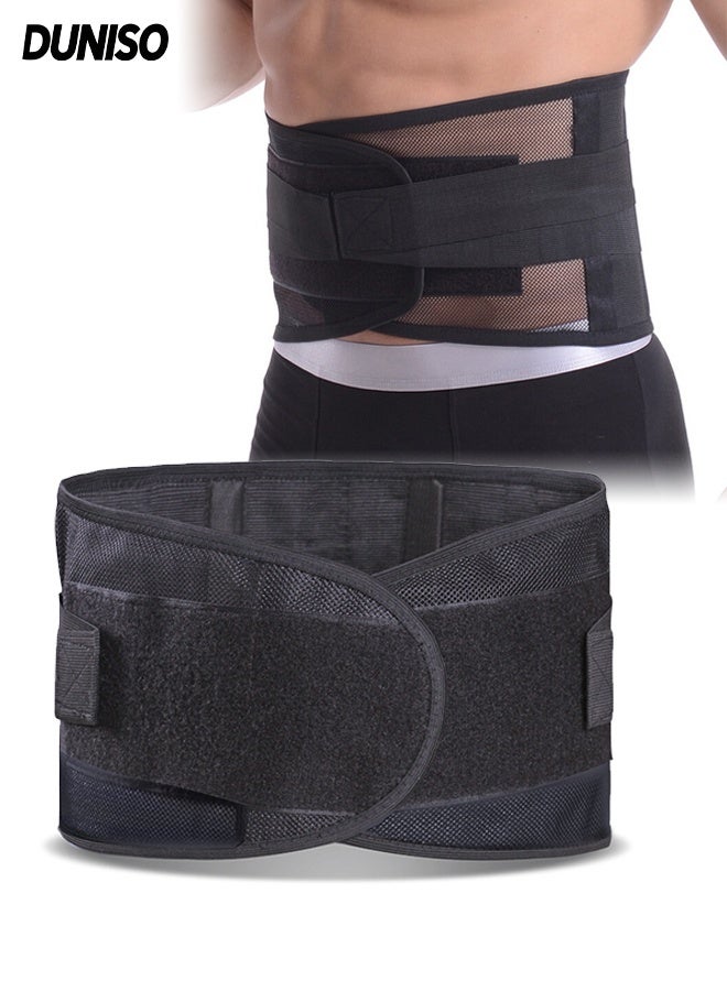 DUNISO Waist Support Belt,Anti-Skid Lumbar Support, Adjustable Back Support Belt,Waist Trimmer Belt,Breathable Mesh Panels,Durable and Sturdy, Comfortable and Breathable,for Lower Back Pain Relief and Muscle And Spinal Support,S - Image 1